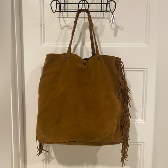 All Saints Lea Fringes Tote in Cognac - Picture 3 of 10